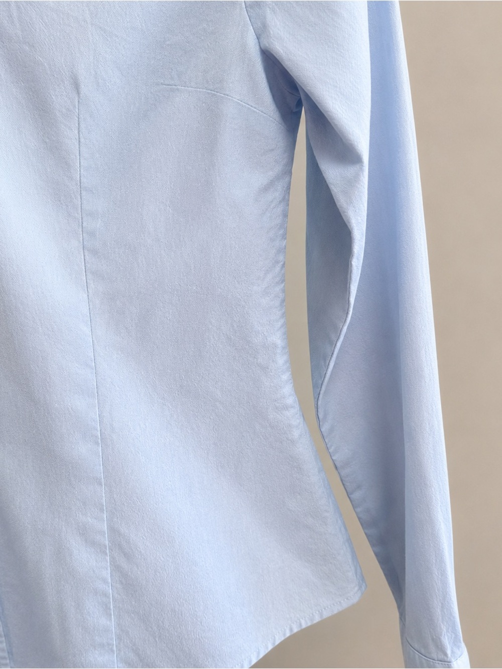 Burberry London Light Blue Stretch Button Tailored Shirt White Collar Women’s M - Picture 3 of 11